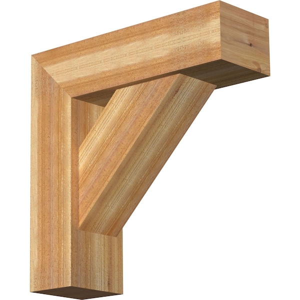 Ekena Millwork Traditional Block Rough Sawn Bracket w/ Offset Brace, Western Red Cedar, 8"W x 26"D x 26"H BKT0806X26X26TRA05RWR - main